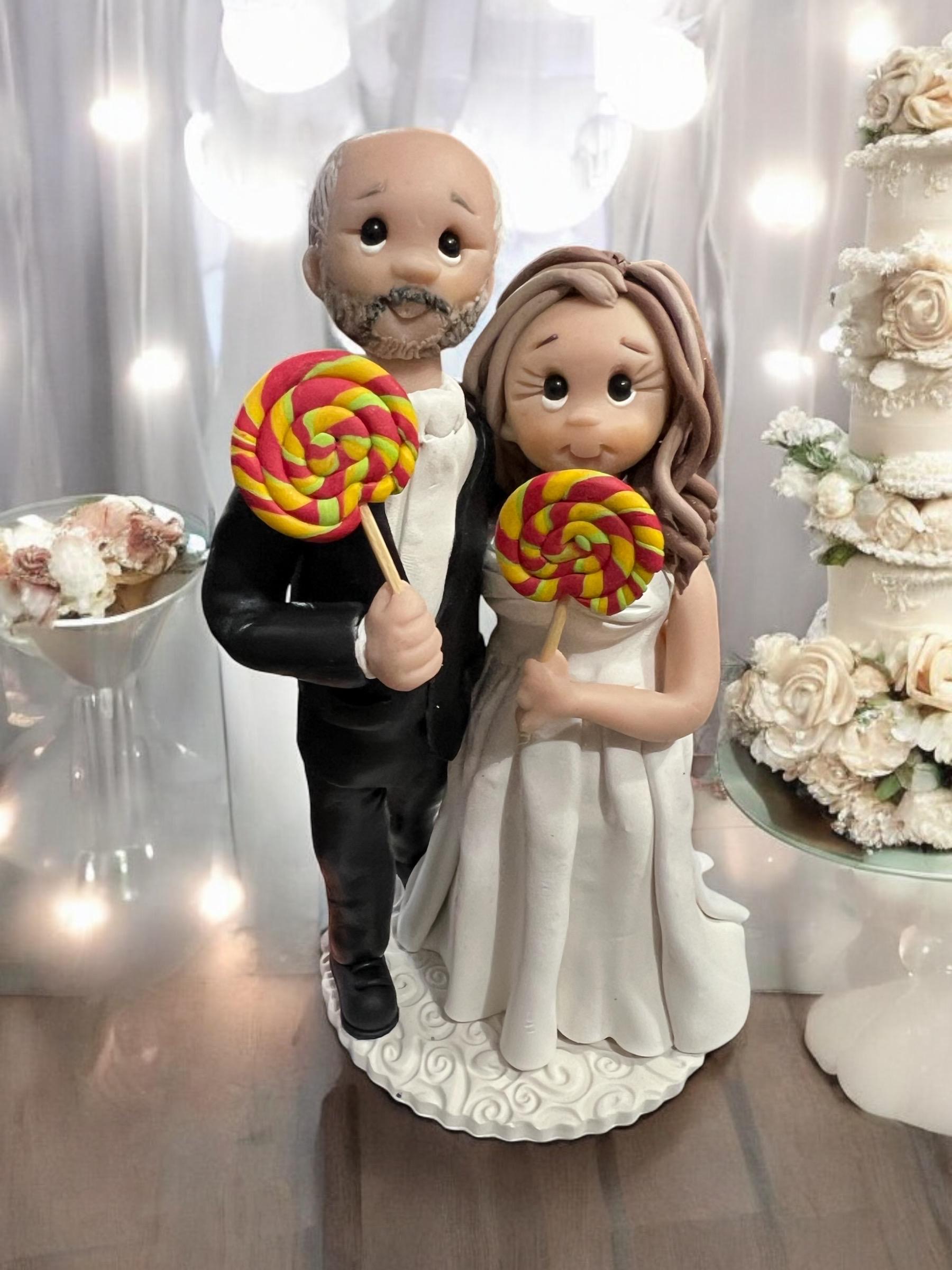 Bride & Groom Custom Handmade Wedding Cake Topper DEPOSIT ONLY - Etsy