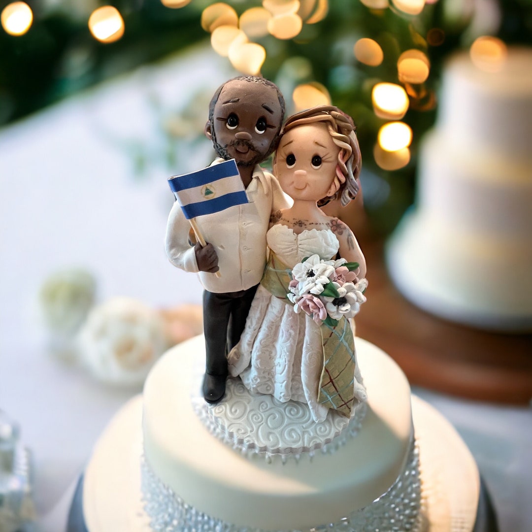 Bride and Groom With Tattoos Personalized Wedding Cake Topper DEPOSIT ...