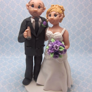 Custom Wedding Cake Topper: Bride and Groom Figurine (DEPOSIT ONLY)