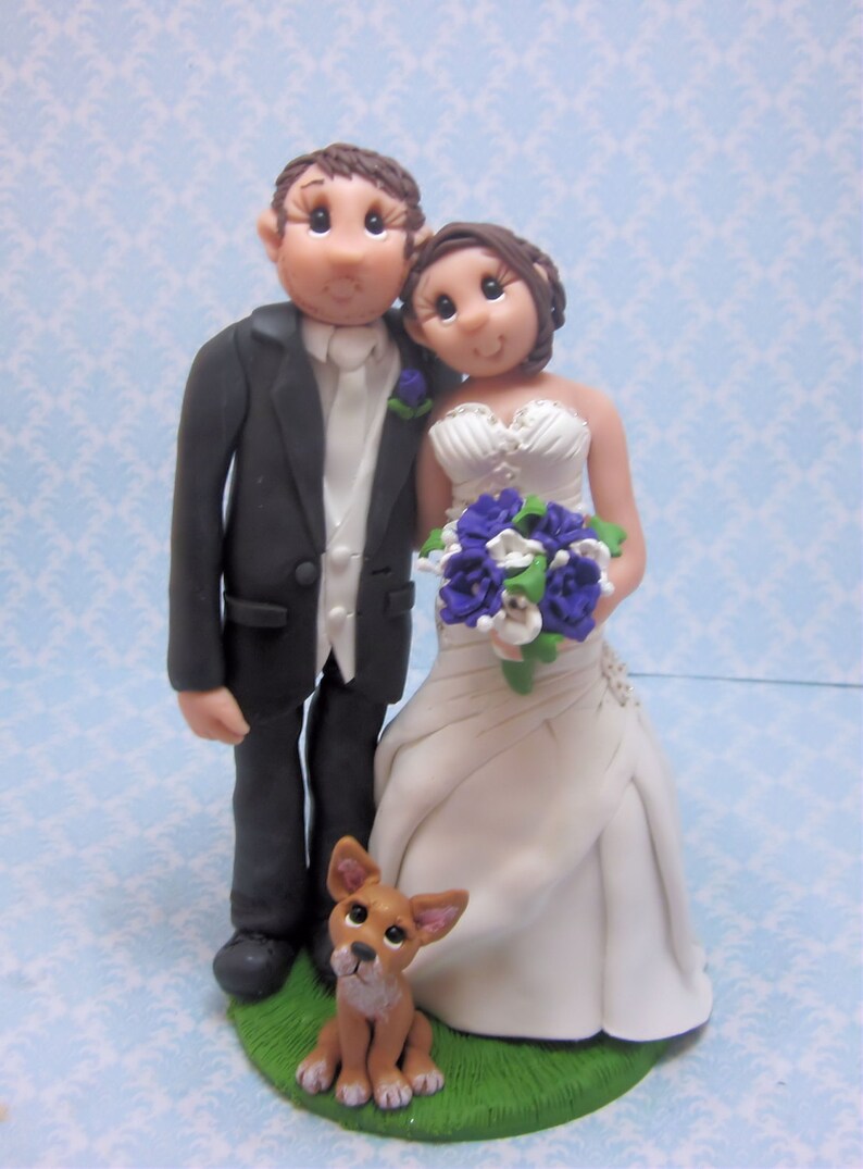 Custom wedding cake topper Bride and groom cake topper image 0