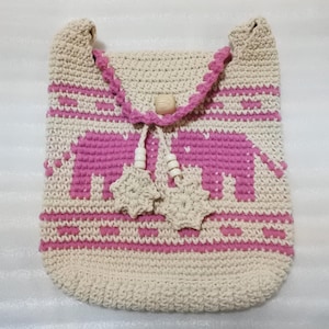 Elephant Crochet Crossbody Bag Boho Handmade Bag