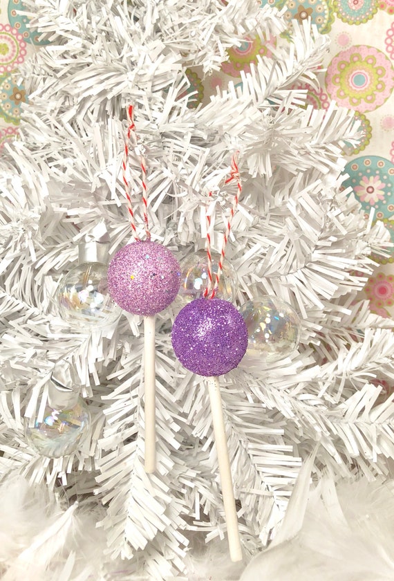Lollipop Ornaments Fake Candy Purple Lollipops Holiday Decor Etsy