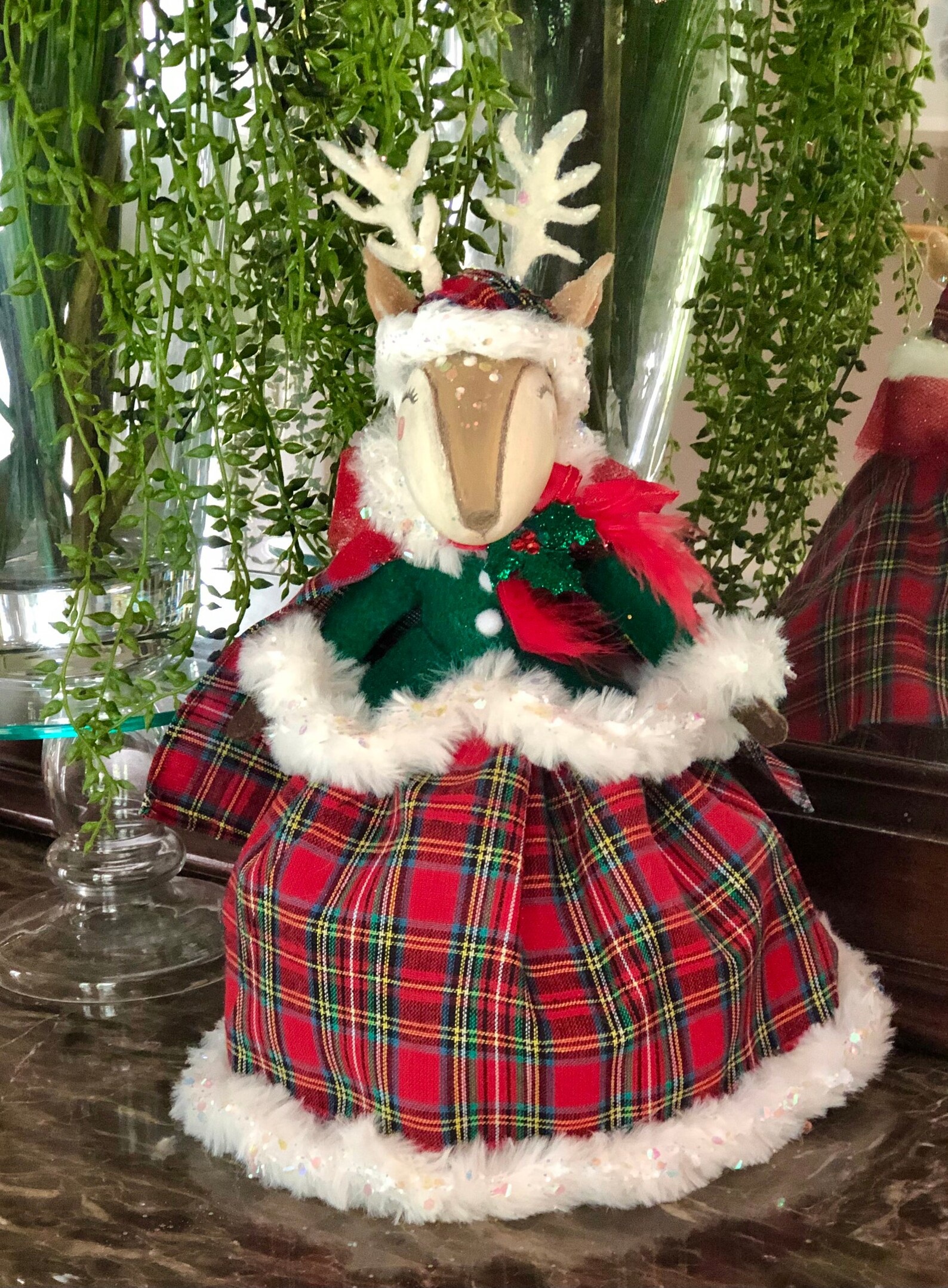 Christmas Tree Topper Reindeer Tree Topper Vintage Retro Etsy