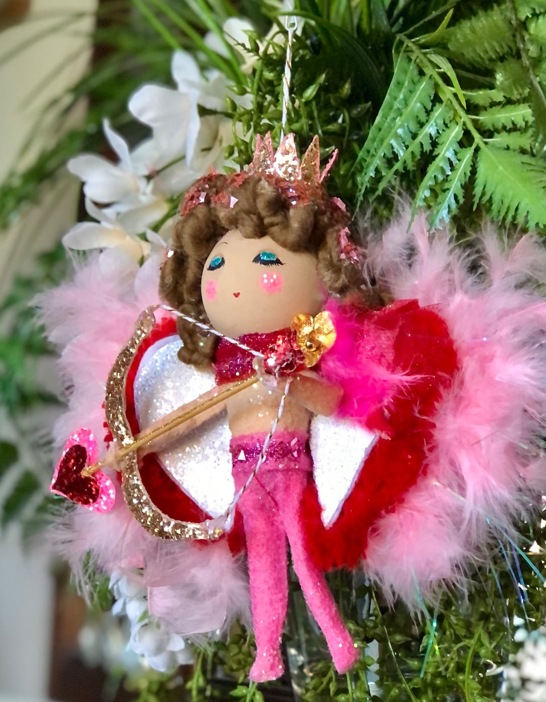 Cupid Ornament Valentine Cupid Doll Vintage Retro Inspired Sugar Cookie