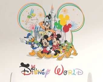 Disney World Wall Decal, Mickey and Friends Nursery Decor (53" H x 41" W)