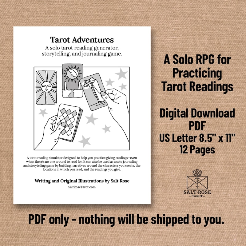 Tarot Notes.pdf Solo Tarot Journal Rpg - Etsy