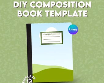 Custom Notebook Cover Template | Editable Canva Composition Design | Back to School Printable Planner Cover (Digital Download)