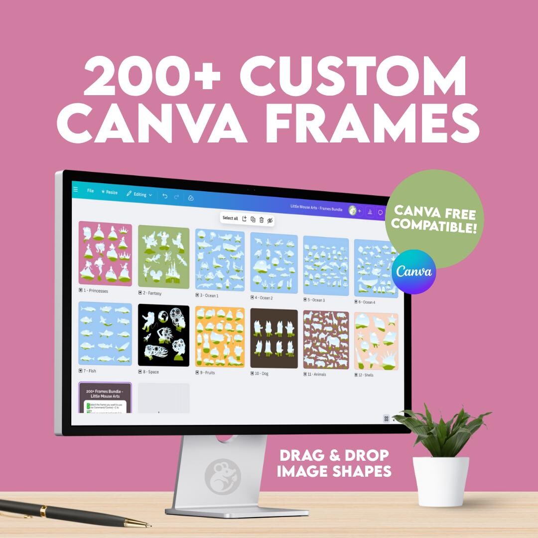 200+ Canva Frames Pack | Drag & Drop Image Shapes for Graphic Design ...
