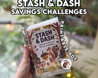 Woodland Savings Challenge | A6 Budget Tracker Printable | Cute Animal Theme Savings Binder Planner (Digital Download PDF)