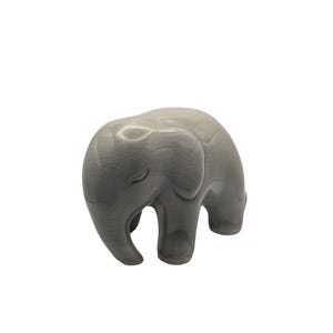Celadon Elephant, Ceramic Figurine with Crackle Glaze image 1