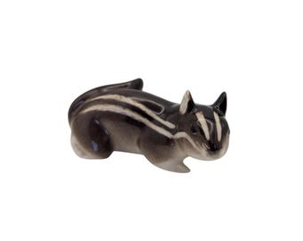 Lomonosov Chipmunk Figurine | USSR Russian Porcelain LFZ | Hand Painted Animal Collectible