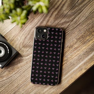 Cherry and Bows Phone Case, Soft Phone Cases, Gift for Her, Trendy Accessories, Birthday Present, Fashionable Phone Case, Cherry Phone Case