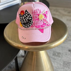 Let&#39;s Go Girls trucker hat.....embroidery patches, western, country.