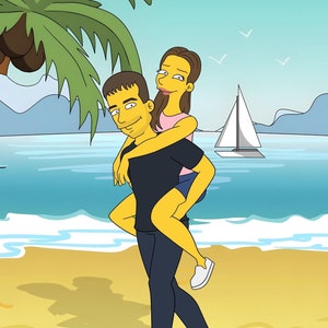 Simpsons Portrait, Simpsonized, Simpsonize me, Christmas Gift, Simpsons, Cartoon Portrait, Custom Simpsons Portrait