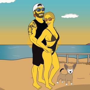 Simpsons Portrait, Simpsonized, Simpsonize me, Christmas Gift, Simpsons, Cartoon Portrait, Custom Simpsons Portrait