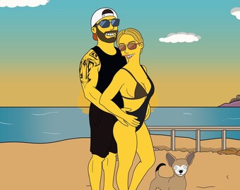 Simpsons Portrait, Simpsonized, Simpsonize me, Christmas Gift, Simpsons, Cartoon Portrait, Custom Simpsons Portrait