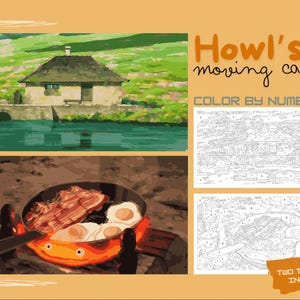 Howl’s Moving Castle Paint by Number -Studio Ghibli | Easy Download | Digital Set