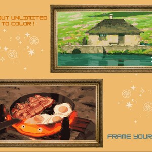 Howl’s Moving Castle Paint by Number -Studio Ghibli | Easy Download | Digital Set image 4