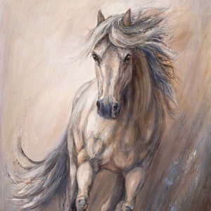 Horse On Canvas-Galloping Horse Art-'Gallop III' By Janet Ferraro