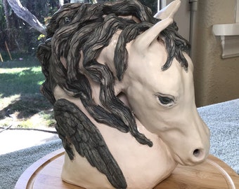 Horse Sculpture, Ceramic Horse Sculpture, Hand Sculpted