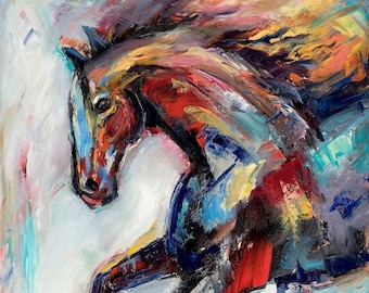 Abstract Horse Wall Art-'Boundless Spirit'-Giclee Print on Canvas