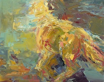 Dancing Horse  Large Canvas Abstract Horse Art Print