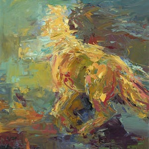 Dancing Horse  Large Canvas Abstract Horse Art Print