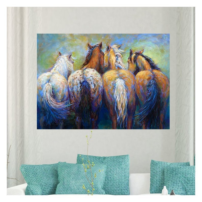 Appaloosa Horse Art on canvas of 'Tails To Tell' on large canvas or paper image 1