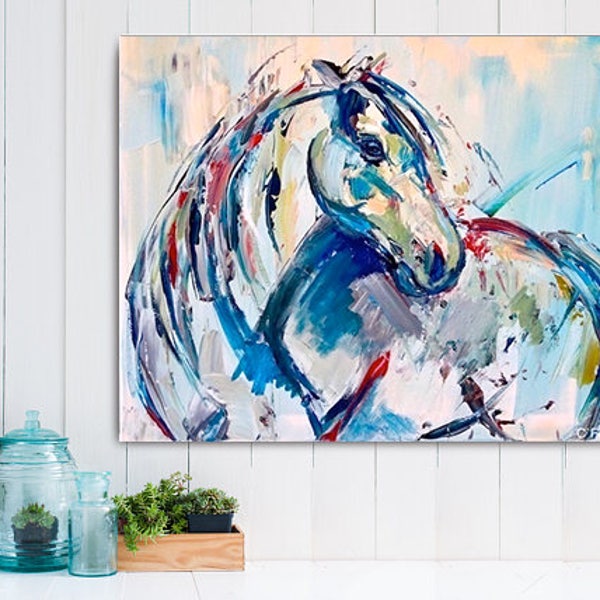Abstract Equine Art Etsy