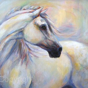 White Horse Painting on canvas of 'Heavenly Horse' image 2