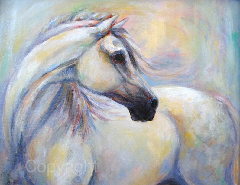 White Horse Painting on canvas of 'Heavenly Horse' image 2