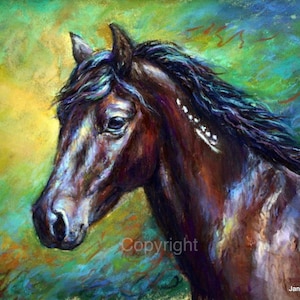 Mustang Horse Painting-Horse art print of &#39;Orion&#39;