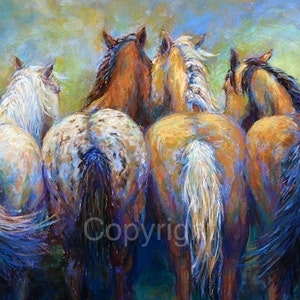 Appaloosa Horse Art on canvas of 'Tails To Tell' on large canvas or paper image 2