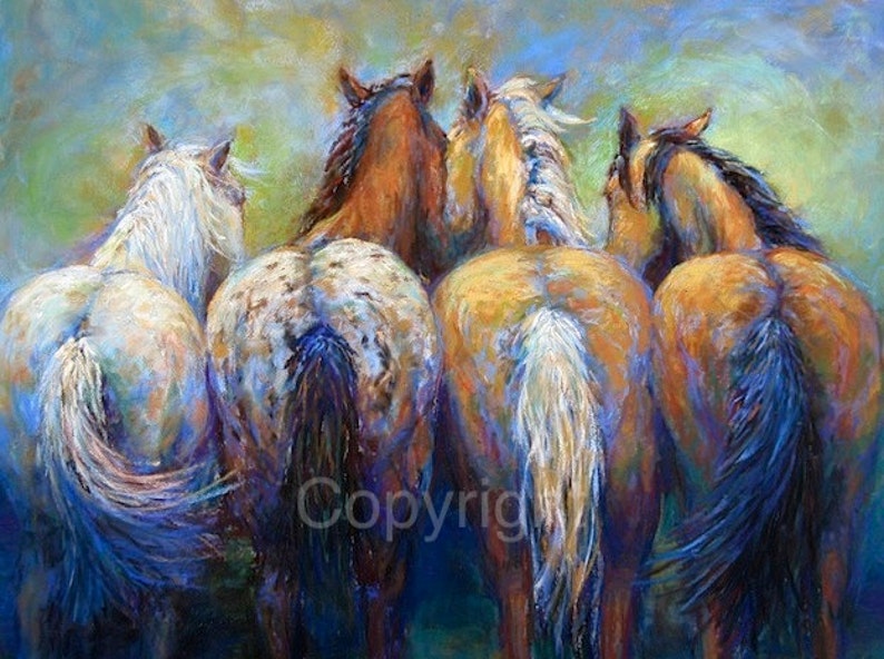 Appaloosa Horse Art on canvas of 'Tails To Tell' on large canvas or paper image 2