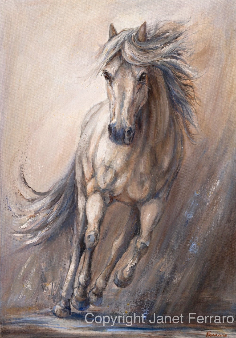 Horse on Canvas-galloping Horse Art-'gallop III' by Janet Ferraro