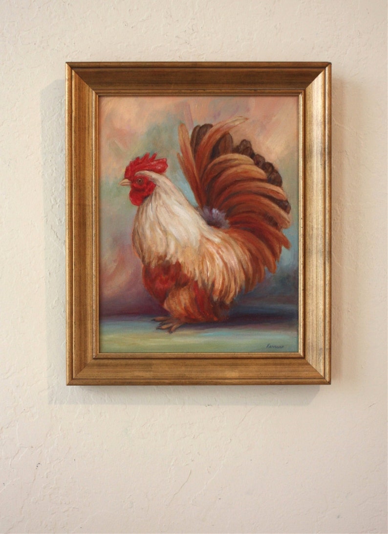 Rooster Art Print for Kitchen Decor 'good Luck Rooster' Etsy
