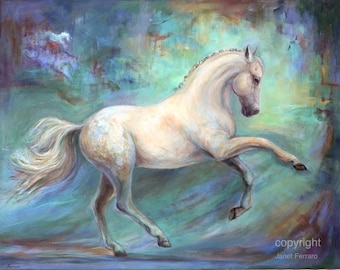 Dressage Horse-On Canvas-Horse Artwork-'Harmony'