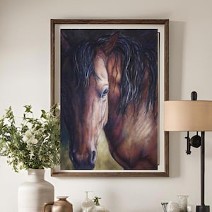 Pferdeaugen Malerei-Pferd Art Print-Pferde Dekor-&quot;Gentle Gaze II&quot;