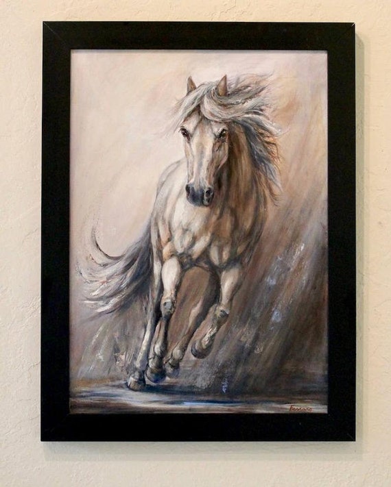 Horse on Canvas-galloping Horse Art-'gallop III' by Janet Ferraro