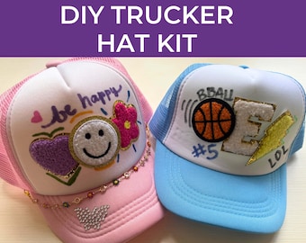Kit de manualidades para fiestas infantiles con forma de gorra de camionero: Recuerdos para fiestas infantiles.