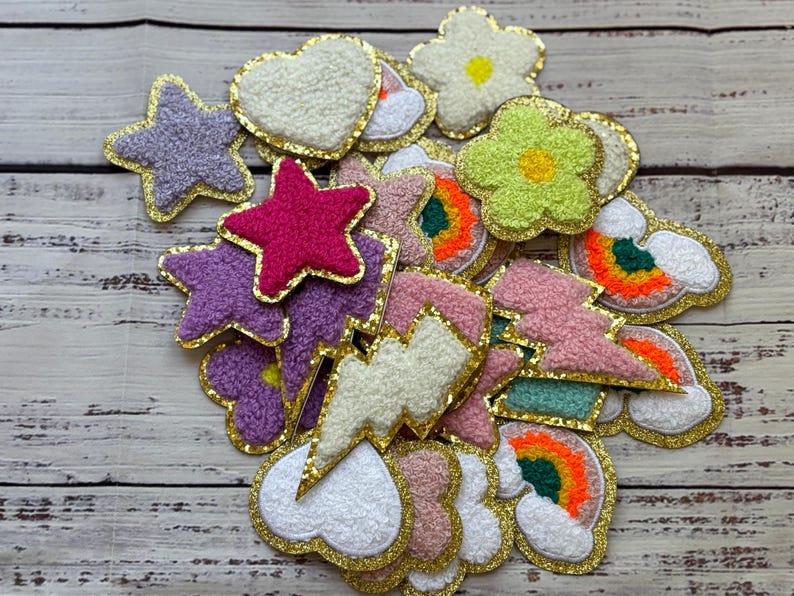 Self-Adhesive Chenille Patches: DIY Craft Embellishments & Fabric Markers, Stick-on Sticker Patches image 1