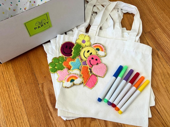 Kids Craft Box DIY Tote Bag Decorating Kit for Parties and Goodie Bags