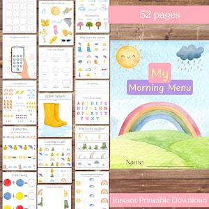 PreK Morgenmenü, Kleinkind-Beschäftigungsbuch, Morgenkorb, Kleinkind-Morgenmenü, Quiet-Buch, Kindergarten-Morgenmenü, Vorschul-Lehrplan