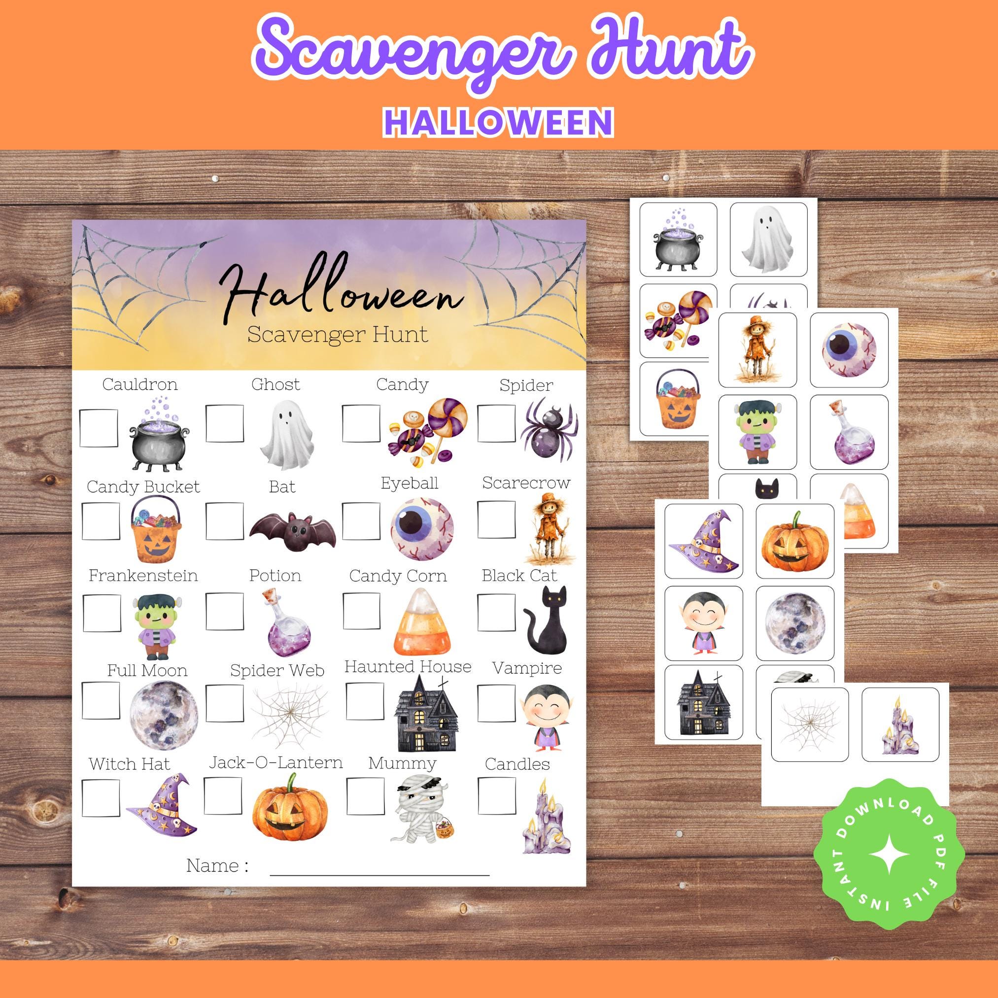 Halloween Scavenger Hunt for Kids: Printable Treasure Hunt (PDF ...