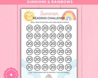 Printable Summer Reading Challenge: Kids' Reading Tracker (Digital Download)