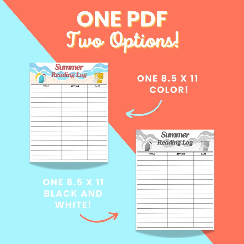Summer Reading Log for Kids: Printable Book Tracker (PDF Download) - Etsy