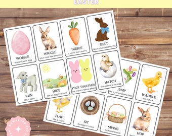 Easter Movement Cards: Spring Activity Flash Cards (Digital Download)