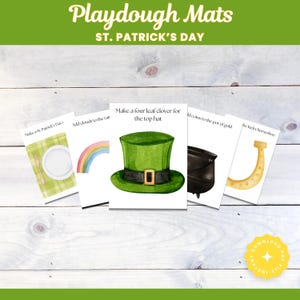 15 St. Patrick&#39;s Day Playdoh Matten, druckbare Play Doh Matte, Belegtes Buch, Play Dough mats, Playdough matten, Naturey matte, Montessori Frühling