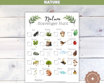 Nature Scavenger Hunt for Kids: Outdoor Summer Activity (Digital Download)