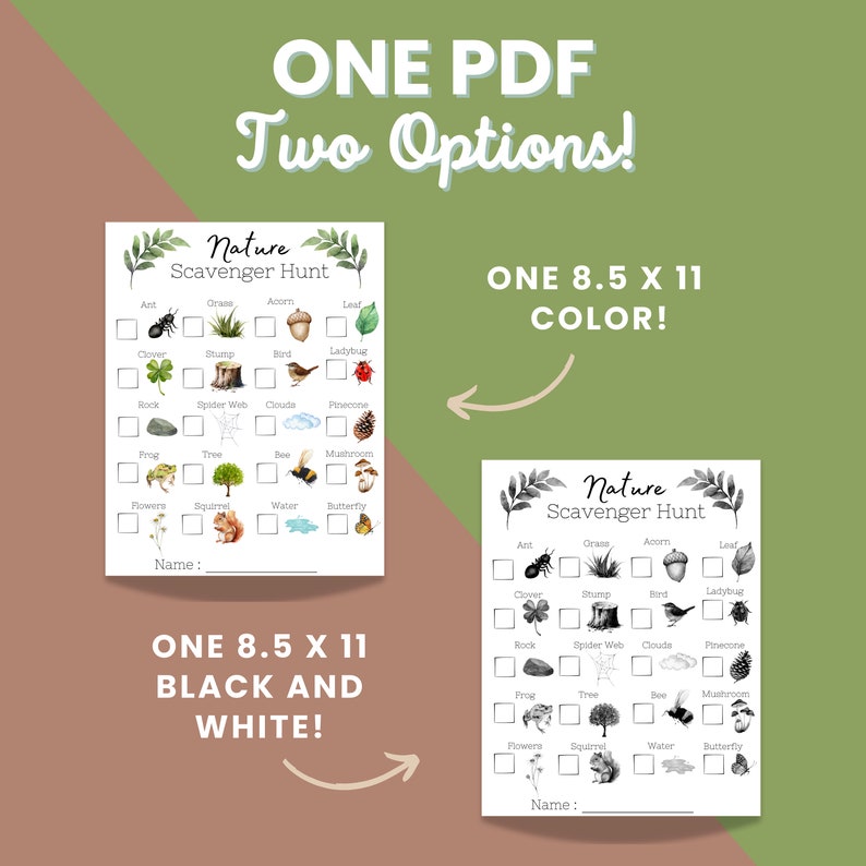 Nature Scavenger Hunt for Kids: Outdoor Summer Activity (digital ...